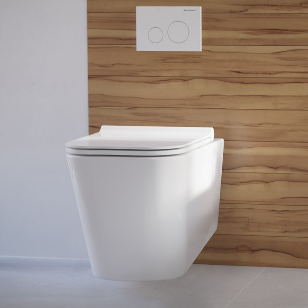 Swiss Madison Concorde DualFlush Elongated WallMount Toilet (Seat
